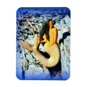 Magnet Flexible sirène à poil noir bleu