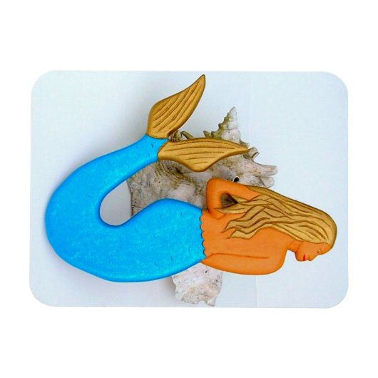 Magnet Flexible sirène à queue bleue (Horizontal)