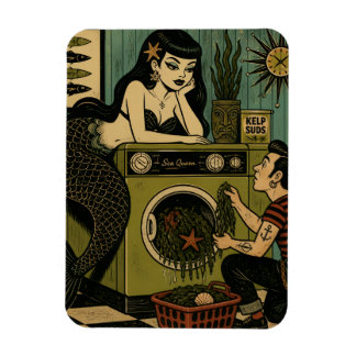 Magnet Flexible Sirène de mer surréaliste du milieu du siècle Jour
