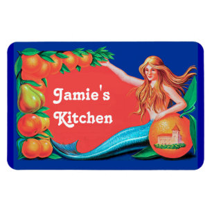 Magnet Flexible Sirène et oranges sur mesure Aimant de cuisine