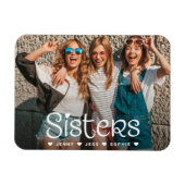 Magnet Flexible Sisters Typography Script Photo (Horizontal)