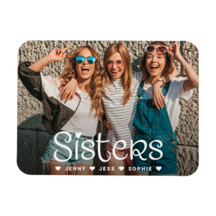 Magnet Flexible Sisters Typography Script Photo