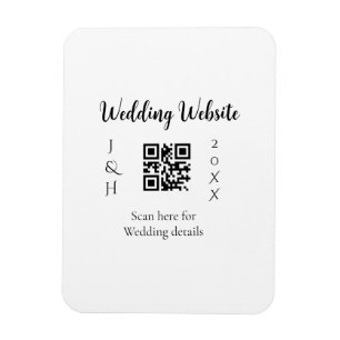 MAGNET FLEXIBLE SITE WEB DE MARIAGE SCAN QR NOM DU COUPLE ANNÉE SI