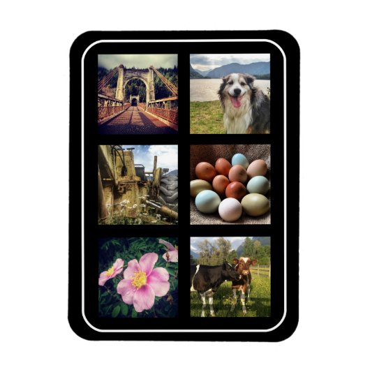 Magnet Flexible Six Photos Instagram Collage (Vertical)