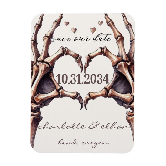 Magnet Flexible Skeleton Heart Enregistrer la date (Vertical)