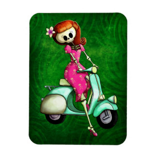 Magnet Flexible Skeleton Pin Up Girl sur Scooter