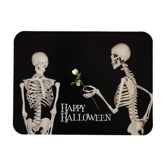 Magnet Flexible Skeletons Drôle Romantique Halloween heureux (Horizontal)