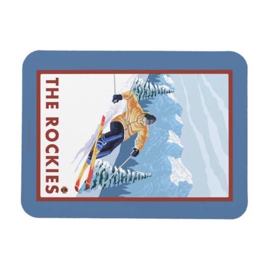 Magnet Flexible Ski De Neige - Les Rocheuses (Horizontal)