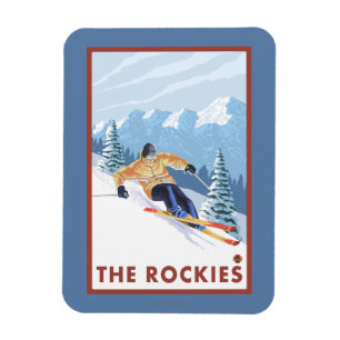 Magnet Flexible Ski De Neige - Les Rocheuses