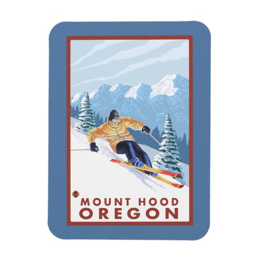 Magnet Flexible Ski de neige - Mount Hood, Oregon (Vertical)