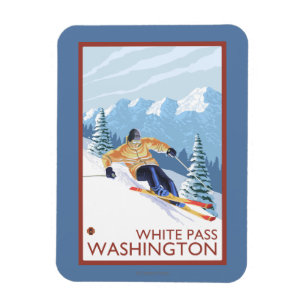 Magnet Flexible Ski de neige - White Pass, Washington