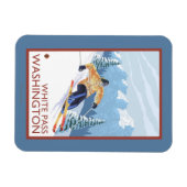 Magnet Flexible Ski de neige - White Pass, Washington (Horizontal)