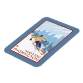 Magnet Flexible Ski de neige - White Pass, Washington (Côté Gauche)