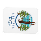 Magnet Flexible Ski, logo d'affiche de ski. (Horizontal)