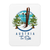 Magnet Flexible Ski, logo d'affiche de ski. (Vertical)