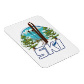 Magnet Flexible Ski, logo d'affiche de ski. (Côté Droit)