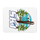 Magnet Flexible Ski, logo d'affiche de ski. (Horizontal)