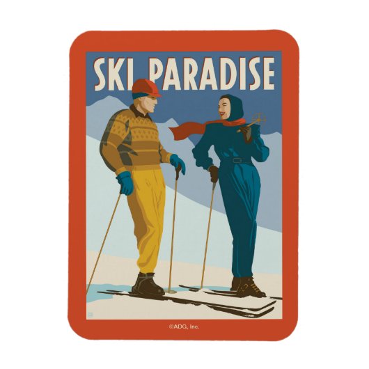 Magnet Flexible Ski Paradise Impression Vintage (Vertical)