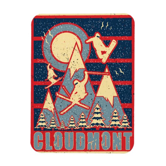 Magnet Flexible Ski Retro Cloudmont 80s (Vertical)