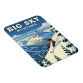 Magnet Flexible Skier dans Big Sky Montana Travel (Côté Droit)