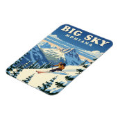 Magnet Flexible Skier dans Big Sky Montana Travel (Côté Gauche)