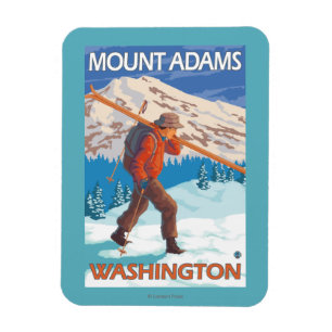 Magnet Flexible Skier transportant ski de neige - Mont Adams, WA
