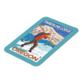 Magnet Flexible Skier transportant ski de neige - Timberline Lodge (Côté Gauche)