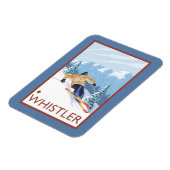 Magnet Flexible Skieur de neige - Whistler (C.-B.) Canada (Côté Gauche)