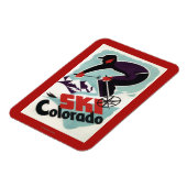 Magnet Flexible Skieur habillé noir et violet (Côté Gauche)