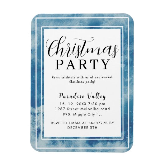 Magnet Flexible Sky Modern Dusty Blue Snowflake (Vertical)