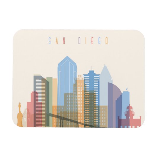 Magnet Flexible Skyline de la ville de San Diego (Horizontal)