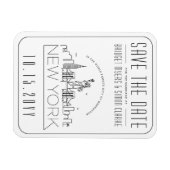 Magnet Flexible Skyline stylisé Mariage de New York Enregistrer la (Horizontal)