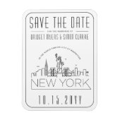 Magnet Flexible Skyline stylisé Mariage de New York Enregistrer la (Vertical)
