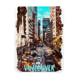 Magnet Flexible Skyline Vintage voyage de Vancouver Canada