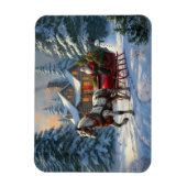 Magnet Flexible Sleigh Père Noël à cheval de Noël (Vertical)