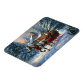 Magnet Flexible Sleigh Père Noël à cheval de Noël (Côté Gauche)