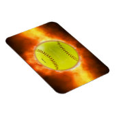 Magnet Flexible SlipperyJoe's artistic Softball on fire gay gifts (Côté Droit)