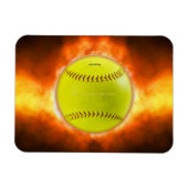 Magnet Flexible SlipperyJoe's artistic Softball on fire gay gifts (Horizontal)