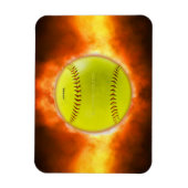 Magnet Flexible SlipperyJoe's artistic Softball on fire gay gifts (Vertical)