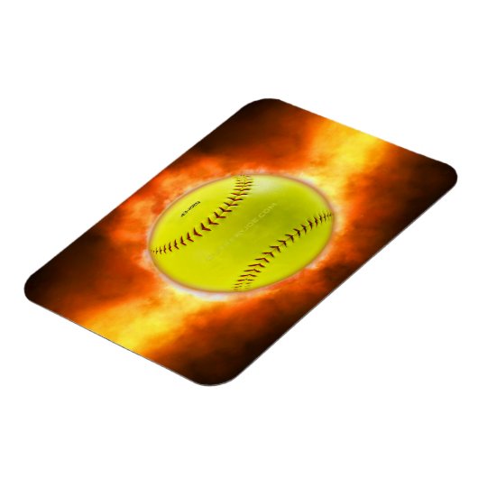 Magnet Flexible SlipperyJoe's artistic Softball on fire gay gifts (Côté Gauche)