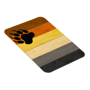 Magnet Flexible SlipperyJoe's Bear Pride drapeau en bois Fraternit