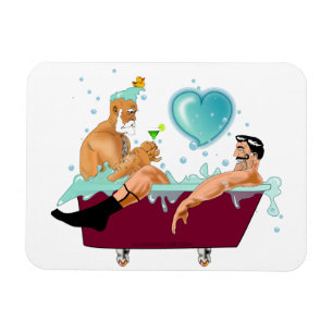 Magnet Flexible SlipperyJoe's deux gays hommes aiment la baignoire