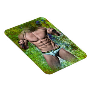 Magnet Flexible SlipperyJoe's homme adulte très musclé torse nu 