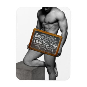 Magnet Flexible SlipperyJoe's homme de Thanksgiving chaud six-pack