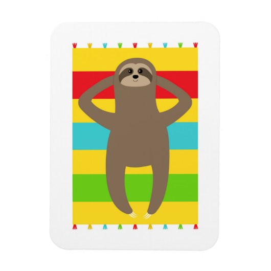 Magnet Flexible Sloth Sur La Plage (Vertical)