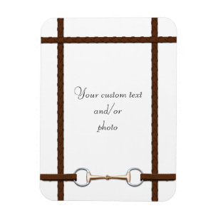 Magnet Flexible Snaffle Bit & Reins Laced Cadeau Photo Personnalis