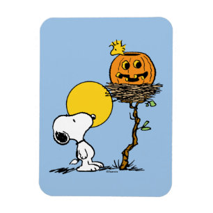 Magnet Flexible Snoopy & Bois Nid Avec Jack O'Lantern