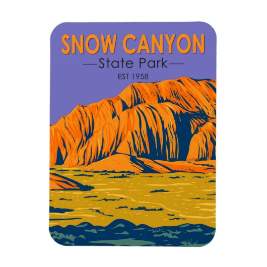 Magnet Flexible Snow Canyon State Park Utah Vintage (Vertical)