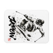 Magnet Flexible Snowboard Brush Art - Skier Light (Horizontal)