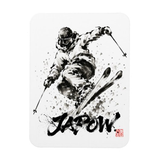 Magnet Flexible Snowboard Brush Art - Skier Light (Vertical)